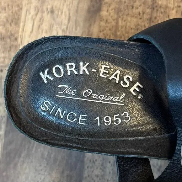 Kork-Ease Elinor Sandal Heel Genuine Leather Cork Strappy Black US 8 EU 39 - Picture 9 of 12